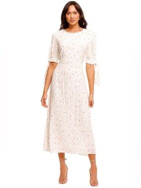 Charlie Holiday Jaime maxi Dress Sz 8 Spring Garden Party Floral Puff Tie Sleeve